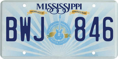 MS license plate BWJ846