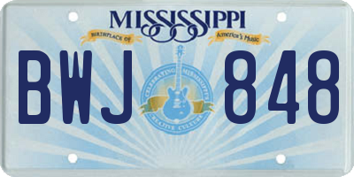 MS license plate BWJ848