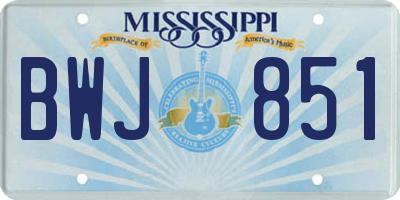 MS license plate BWJ851