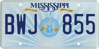 MS license plate BWJ855