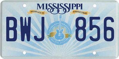MS license plate BWJ856