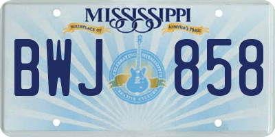 MS license plate BWJ858