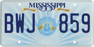MS license plate BWJ859