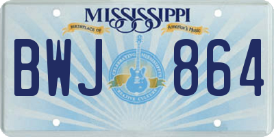 MS license plate BWJ864