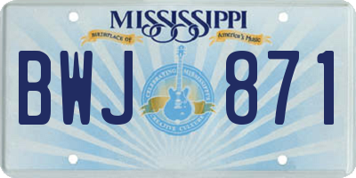 MS license plate BWJ871