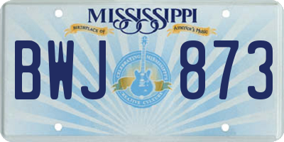 MS license plate BWJ873