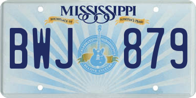 MS license plate BWJ879