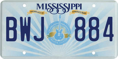 MS license plate BWJ884