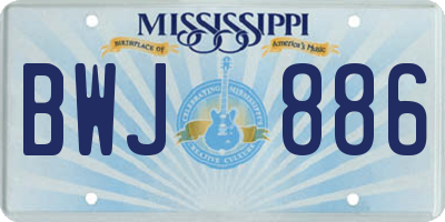 MS license plate BWJ886