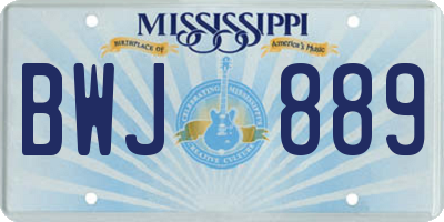 MS license plate BWJ889