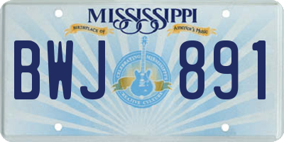 MS license plate BWJ891