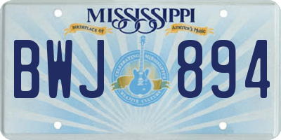 MS license plate BWJ894