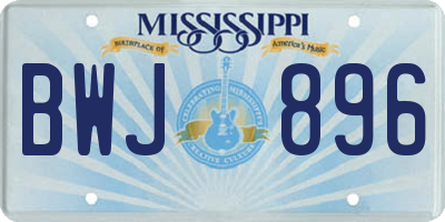 MS license plate BWJ896