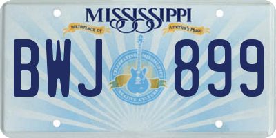 MS license plate BWJ899