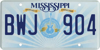 MS license plate BWJ904