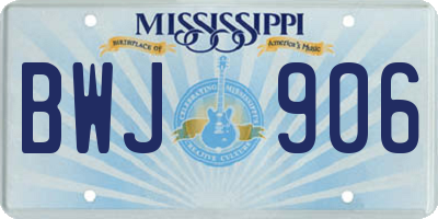MS license plate BWJ906