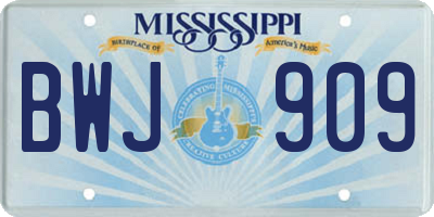 MS license plate BWJ909