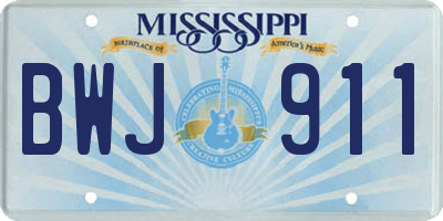 MS license plate BWJ911