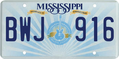 MS license plate BWJ916