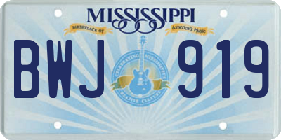 MS license plate BWJ919