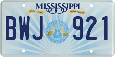 MS license plate BWJ921