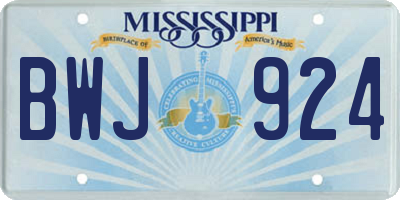 MS license plate BWJ924