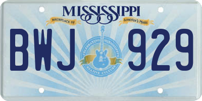 MS license plate BWJ929
