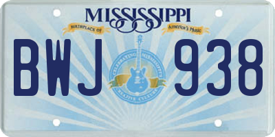 MS license plate BWJ938