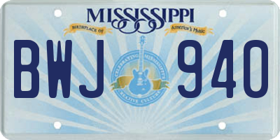 MS license plate BWJ940