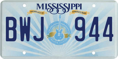 MS license plate BWJ944
