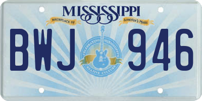 MS license plate BWJ946