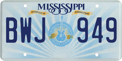 MS license plate BWJ949