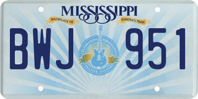 MS license plate BWJ951