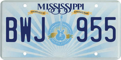 MS license plate BWJ955