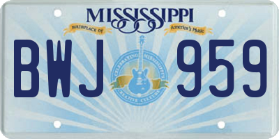 MS license plate BWJ959
