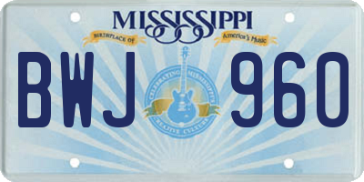 MS license plate BWJ960