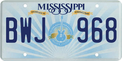MS license plate BWJ968