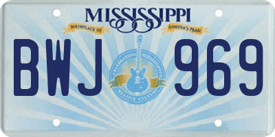 MS license plate BWJ969
