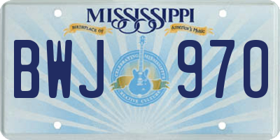 MS license plate BWJ970