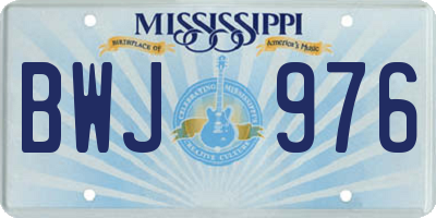 MS license plate BWJ976