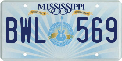 MS license plate BWL569