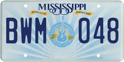 MS license plate BWM048
