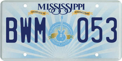 MS license plate BWM053