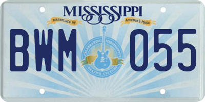 MS license plate BWM055