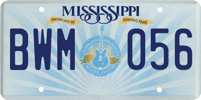 MS license plate BWM056