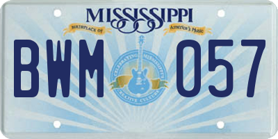 MS license plate BWM057