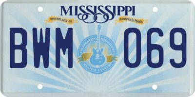MS license plate BWM069