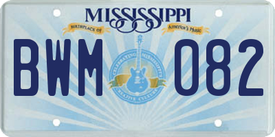 MS license plate BWM082