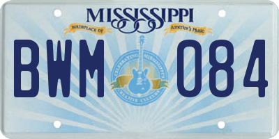 MS license plate BWM084