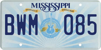MS license plate BWM085